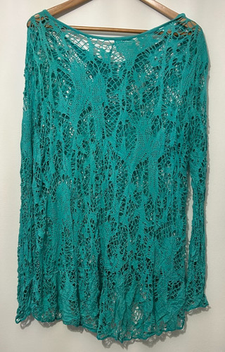 Turquoise teal open knit - turquoise,