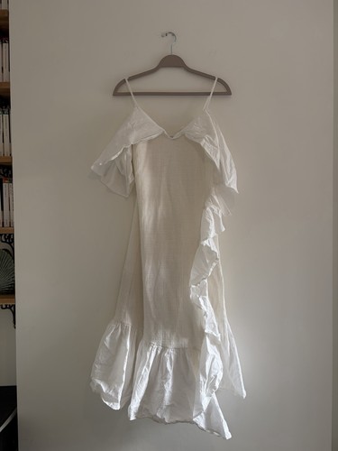 Zara white ruffle cotton - white,