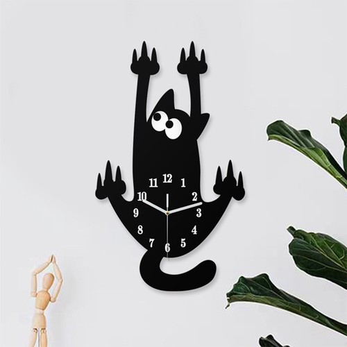 Black cat wall - cat, 30cm