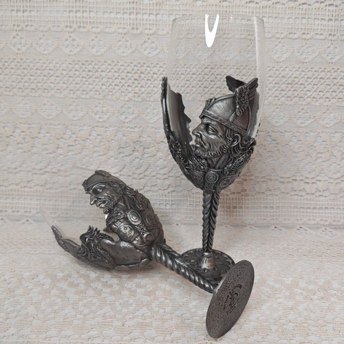 Vintage glass goblet set - glass,