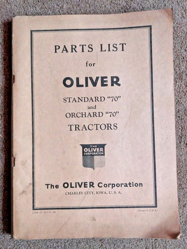 Parts list for oliver standard - parts,