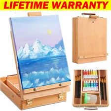 Wooden Table Box Easel Adjustable Folding Sketch Box Easels Painting Drawing DIY
