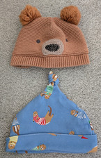 Next Bear and Joules Otter Baby Boy Hats. Size 3-6 Months. Used.