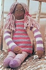 **Knitting Pattern**Knitted RAG DOLL with Dress**