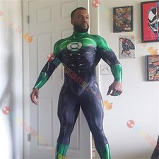 Green Lantern Cosplay Costume Superhero Jumpsuit Halloween Zentai Adult/Kids