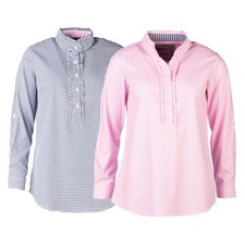 Ladies Overhead Ruffled Collar