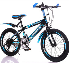 22 Inch Black Blue Kids Bike 7