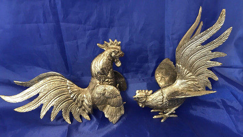 Pair vintage silver metal - vintage,