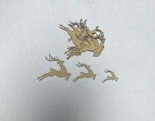 Wooden MDF Leaping Santa's