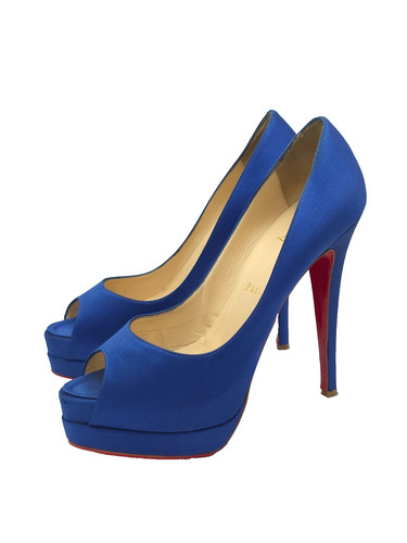 Christian louboutin blue satin - louboutin,