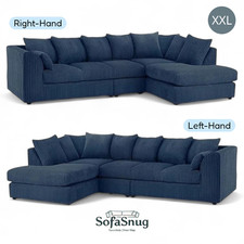 XXL JUMBO CORD L SHAPE CORNER SOFA SET  4 5 SEATER FURNITURE SETTEE SUITE POUFFE