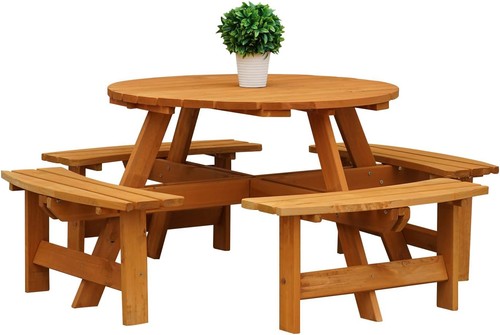 Seater round wooden - 8, picnic