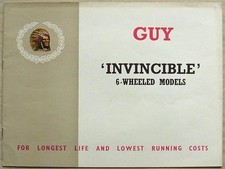 GUY INVINCIBLE 6 WHEELED MODELS Commercial Vehicles Sales Brochure May 1956