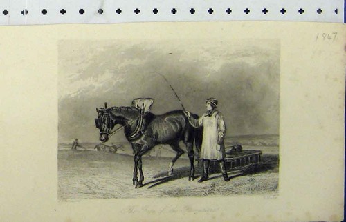 Old antique print - old, 1847