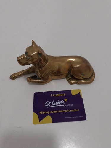 Vintage brass dog figurine - brass,