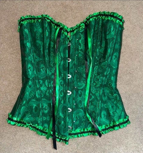 Forrest green basque corset