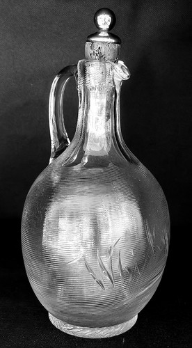 Antique glass whisky jug - antique,