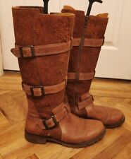 ARIAT Orange/Tan Leather Tall Boots size Uk 4.5M Country Waterproof Full Zip New