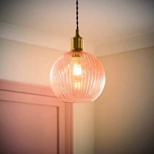 Navy blue lampshade ribbed - navy,