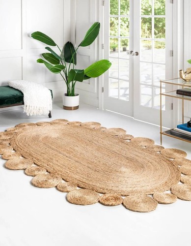 Oval jute rug - rug, carpet