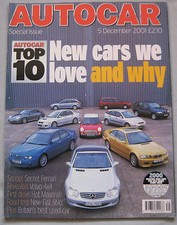 Autocar magazine 5/12/2001