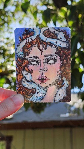 Aceo signed print medusa - print,