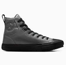 Converse Hi Top Faux Leather Berkshire Boot Trainers Sharkskin Grey A09493C