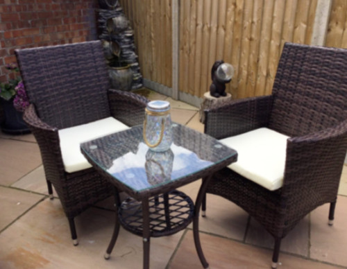 Bistro table and chairs - table,