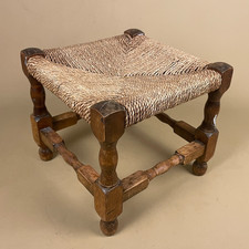 Wooden Foot Stool Woven Wood