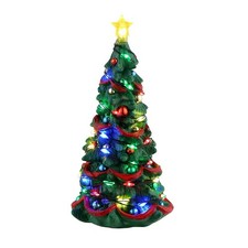 Lemax Joyful Christmas Tree Multicoloured Lights Christmas Village 34101