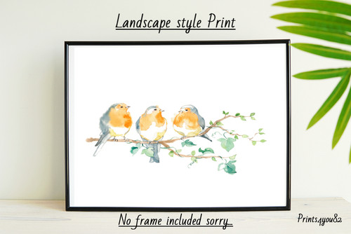 Robin watercolour print - a4,