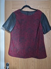 per una speziale 16 Top Faux Leather Red Smart Evening #K