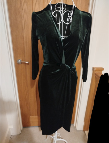 Zara dark green velvet touch