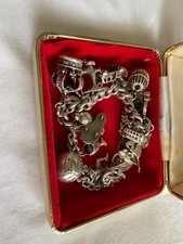 vintage silver charm bracelet 1970s