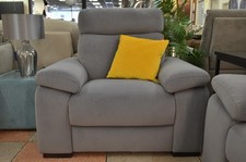 Arm Chair Italian Suede Fabric Blue Polo Divani Keswick Merry Big Cosy Armchair