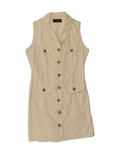 CANADIAN Womens Sleeveless Shirt Dress IT 46 Large White Cotton BB08