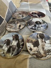 SPRINGER SPANIEL PLATES X 6 DANBURY MINT BY JOHN TRICKETT