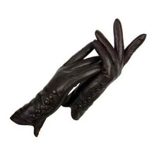 Gloves Leather Long Genuine Women's Winter Autumn Goat Skin Soft Warm 6 Buttons