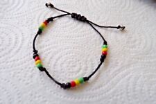UNISEX IRIE JAMAICAN 4MM SEED BEAD ADJUSTABLE BRACELET -CASUAL/BEACH/PARTY WEAR