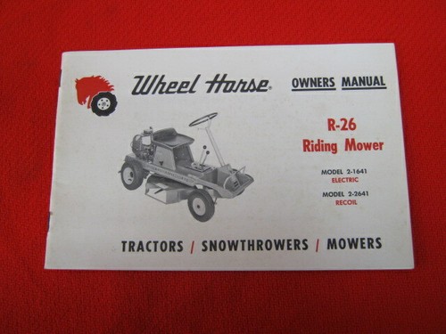 Wheel horse owners manual for - owners,