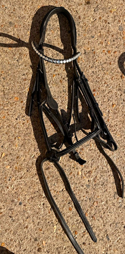 Black leather snaffle - black,