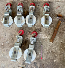 1 x AUS running out block 350kg ABC cable pulley wheel side gate & safety hook