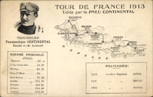 Maps cpa tour france - france, 1913