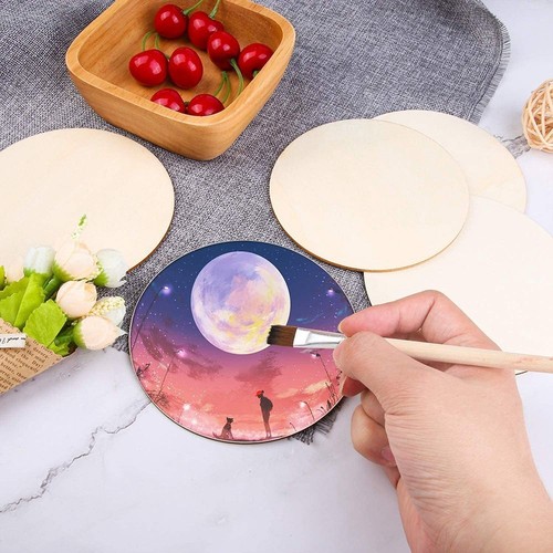 100pcs round wood - wood, circles