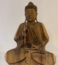 Hand carved wooden buddha 40cm - hand,