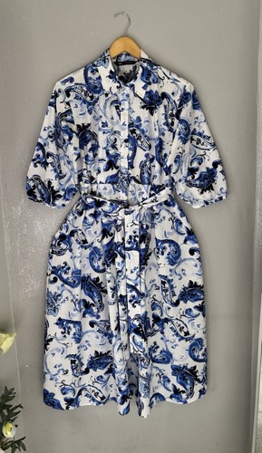 Zara blue white paisley - zara, cotton