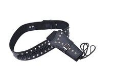 Holster Belt Leather Gun Revolver Holder Conical Studded Punk Cowboy Style