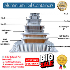 Disposable Aluminium Foil Trays with Lids Catering Baking Takeaway Food Trays