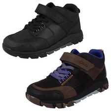 Boys Clarks PlayPrints 'Rex' Ankle Boots Trainers School Shoes "Steggy 2 Glow"