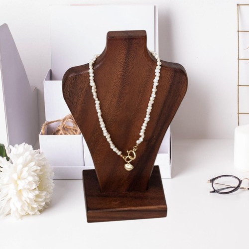 Wooden necklace holder - wooden, stable